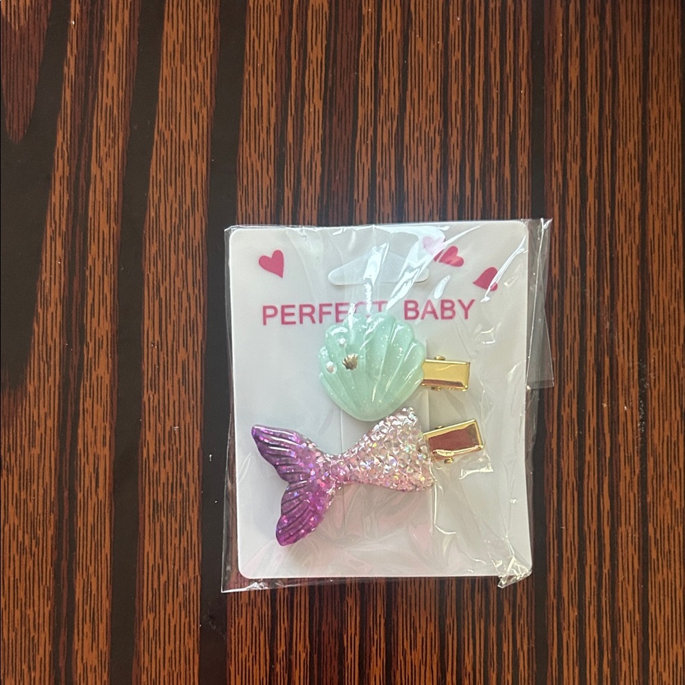 Mermaid Hair Clips - Mint and Purple